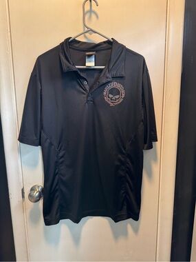 Harley-Davidson Black Short-Sleeve Polo with Subtle Chest Logo